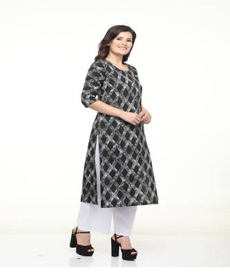 Crepe Straight Black Kurta 3