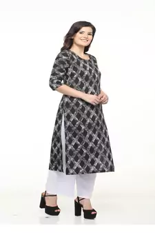 Crepe Straight Black Kurta