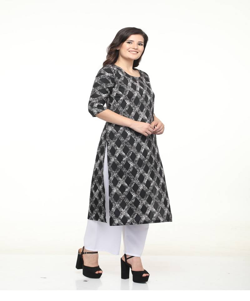 Crepe Straight Black Kurta