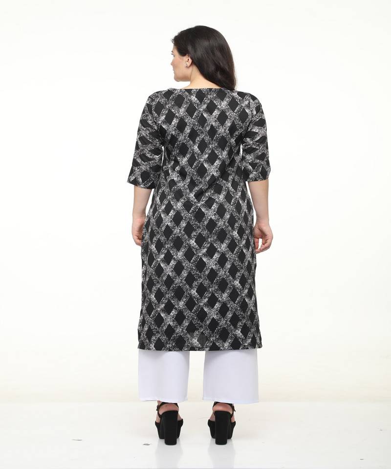 Crepe Straight Black Kurta