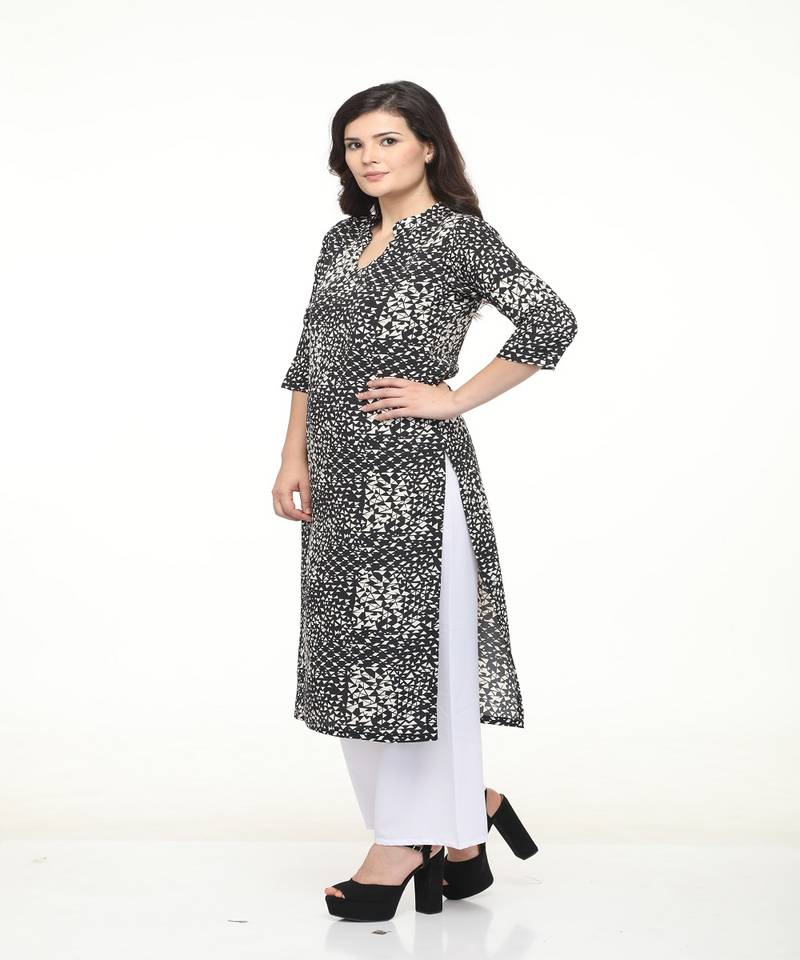 Crepe Straight Black Kurta
