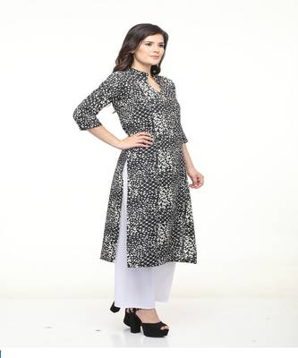 Crepe Straight Black Kurta 3