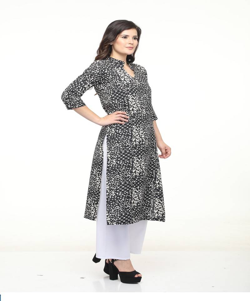 Crepe Straight Black Kurta