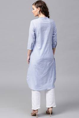 Blue printed cotton ethnic-kurtis 2