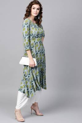 Blue printed rayon ethnic-kurtis 2