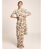 Cream Printed Choli and Saree