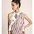 Payal Singhal Ivory Printed Art Crepe Top with Lilac Printed Art Georgette Saree