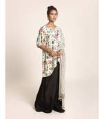 Payal Singhal Black Colour Art Crepe Palazzo and Cream Printed Art Georgette Dupatta