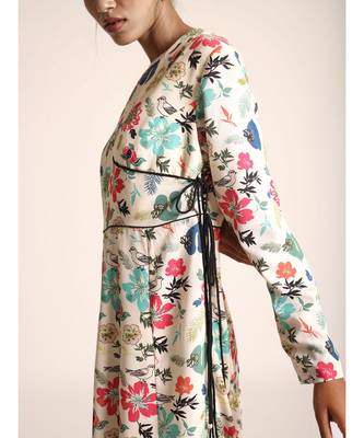Payal Singhal Cream Printed Art Crepe Kurta with Soft Net Churidar and Cream Printed Art Georgette Dupatta 4