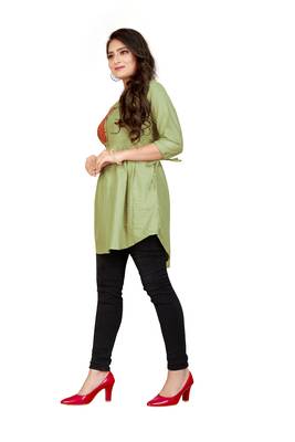 Green printed linen tunics 2