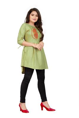 Green printed linen tunics 3