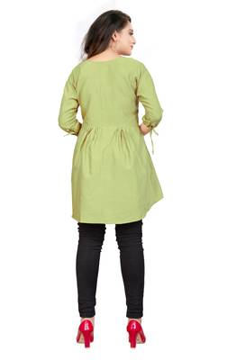Green printed linen tunics 4