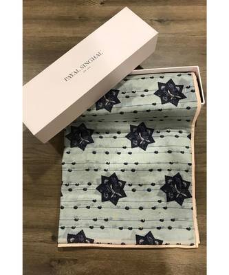 Payal Singhal  Grey Star print full width scarf 1