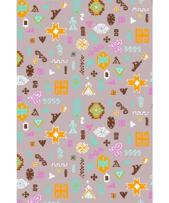 Payal Singhal Lavender Orange Bandhani Kilim print full width scarf 2