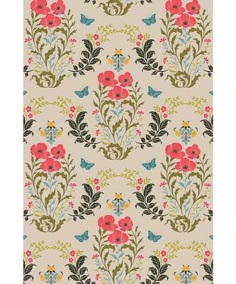 Payal Singhal Olive Poppy Love print full width scarf 2