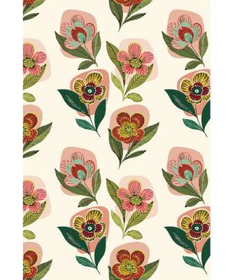 Payal Singhal Cream Retro Flower print full width scarf 2
