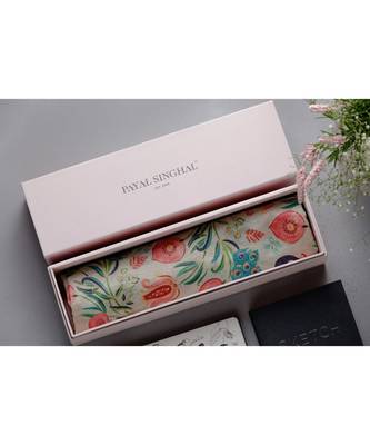 Payal Singhal Khaki Anaar Aur Mor print full width scarf 2