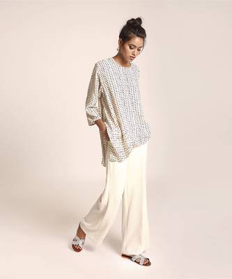 PS Pret by Payal Singhal Cream Printed Art Crepe Tunic 2