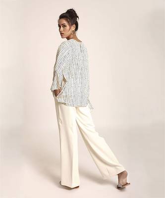 PS Pret by Payal Singhal Cream Printed Art Crepe Tunic 3
