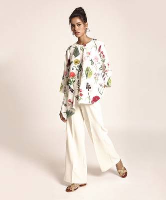 PS Pret by Payal Singhal Ivory Printed Art Crepe Tunic 1
