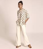 PS Pret by Payal Singhal Cream Printed Art Crepe Tunic