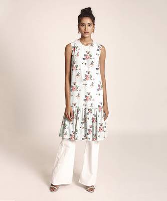 PS Pret by Payal Singhal Blue Printed Art Crepe Tunic 1