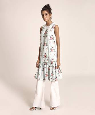 PS Pret by Payal Singhal Blue Printed Art Crepe Tunic 2