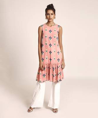 PS Pret by Payal Singhal Coral Pinted Art Crepe Tunic 1
