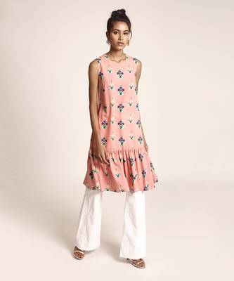 PS Pret by Payal Singhal Coral Pinted Art Crepe Tunic 2