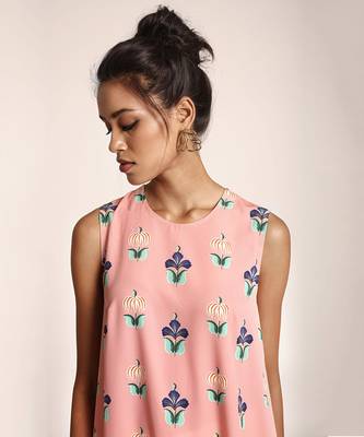 PS Pret by Payal Singhal Coral Pinted Art Crepe Tunic 4