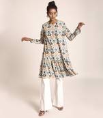 Payal Singhal Cream Colour Printed Art Crepe Tunic