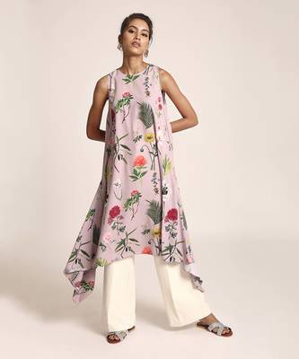 PS Pret by Payal Singhal Lilac Printed Art Crepe Tunic 1