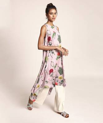 PS Pret by Payal Singhal Lilac Printed Art Crepe Tunic 2