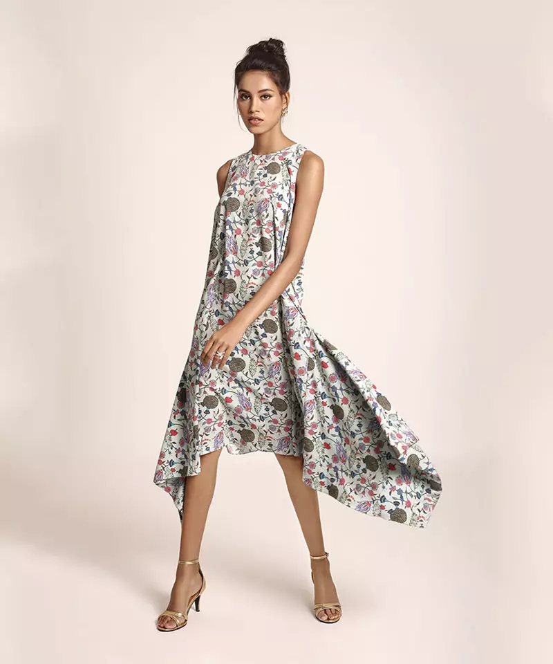 Payal Singhal Blue Colour Printed Art Crepe Tunic