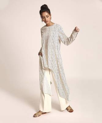 PS Pret by Payal Singhal Cream Printed Art Crepe Tunic 2