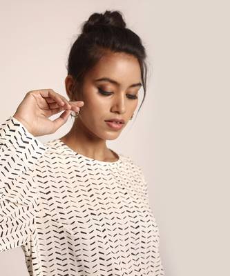PS Pret by Payal Singhal Cream Printed Art Crepe Tunic 4