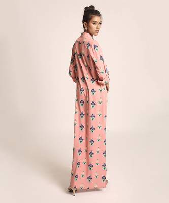 PS Pret by Payal Singhal Coral Printed Art Crepe Shirt Dress 2