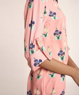 PS Pret by Payal Singhal Coral Printed Art Crepe Shirt Dress 4