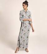 PS Pret by Payal Singhal Blue Printed Art Crepe Shirt Dress