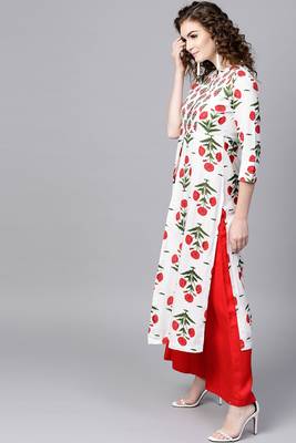 White printed rayon ethnic-kurtis 2