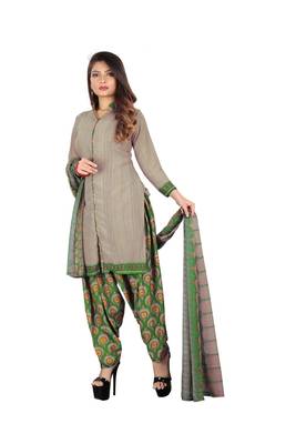 Green printed synthetic salwar 3