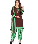 Light-green printed synthetic salwar