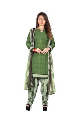 Green printed synthetic salwar 1