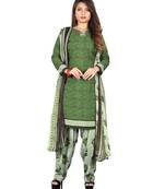 Green printed synthetic salwar