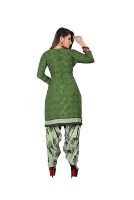 Green printed synthetic salwar 2