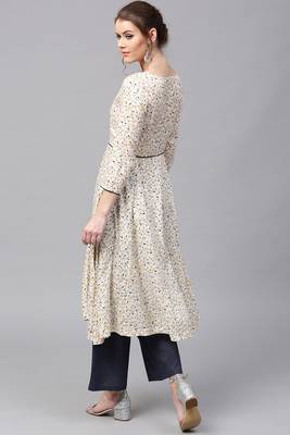 Off-white printed rayon ethnic-kurtis 2