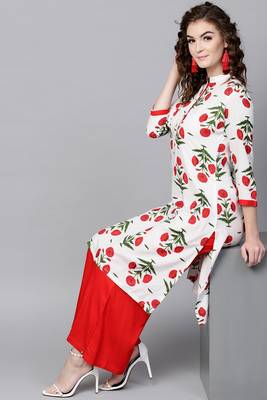 Red printed rayon ethnic-kurtis 2