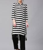 Black printed rayon ethnic-kurtis