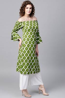 Green printed rayon ethnic-kurtis 2