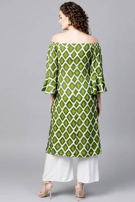 Green printed rayon ethnic-kurtis 3